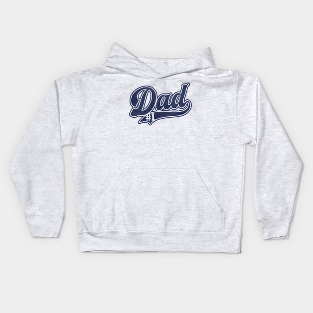 Number One Dad baseball style2 white Kids Hoodie by opippi